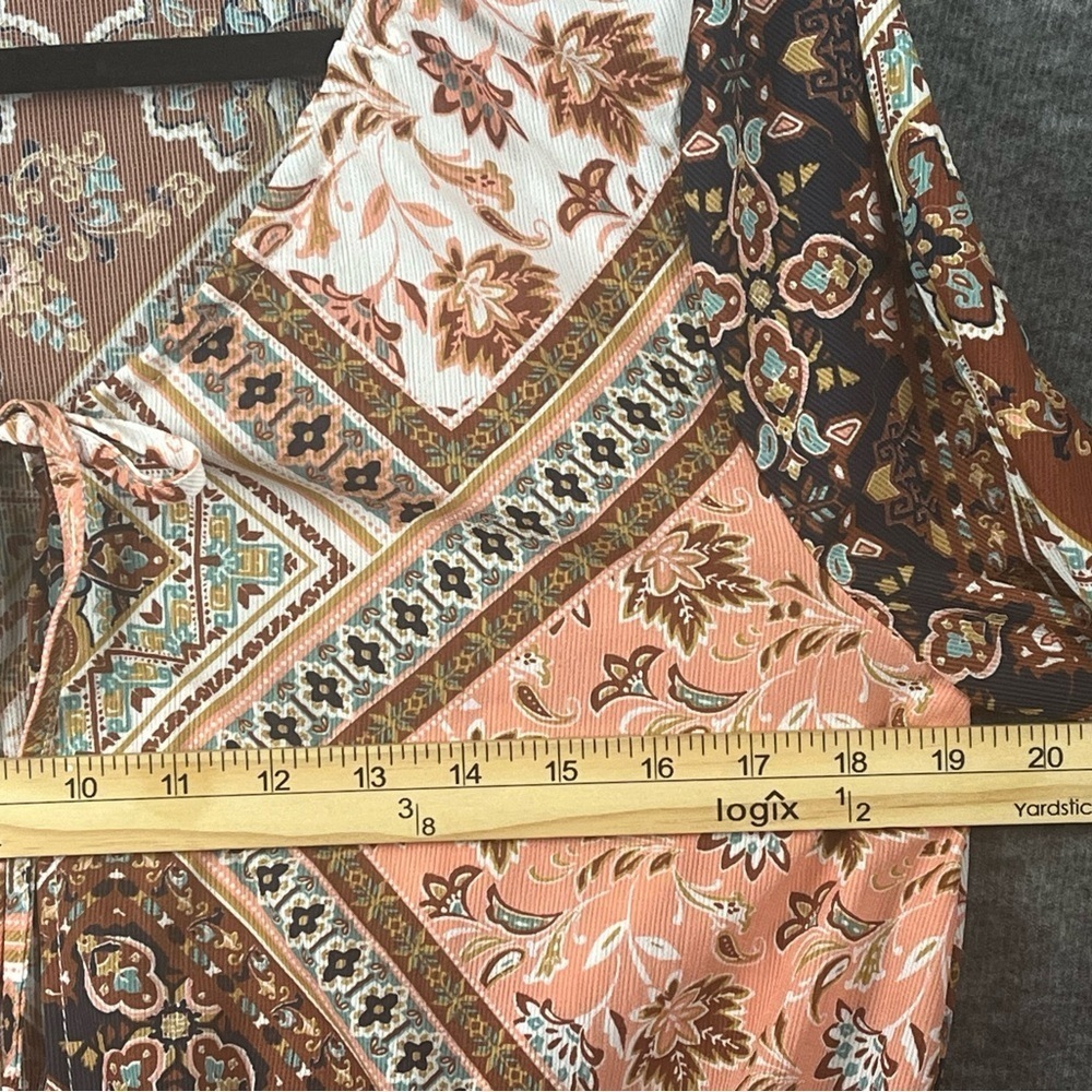 Willow & Root Patchwork Front Tie Long Sleeve Top - image 6